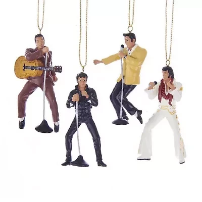 Kurt Adler 2.5-Inch Resin Elvis Presley 4-Piece Ornament Gift Set