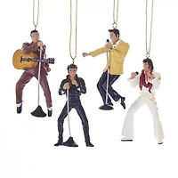 Kurt Adler 2.5-Inch Resin Elvis Presley 4-Piece Ornament Gift Set