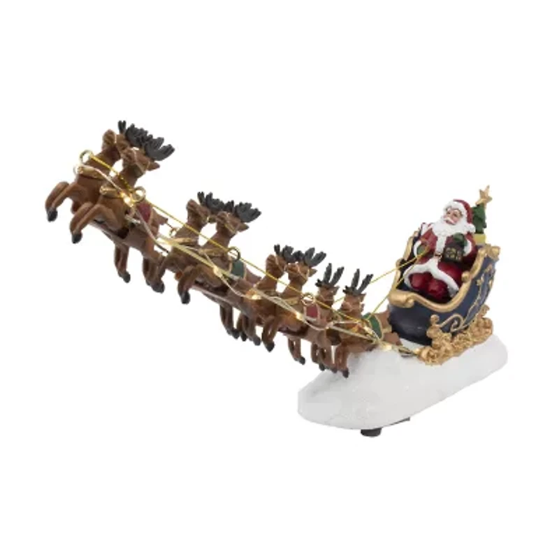 Kurt Adler 7-Inch Battery-Operated LED Santa with Sleigh Table Piece