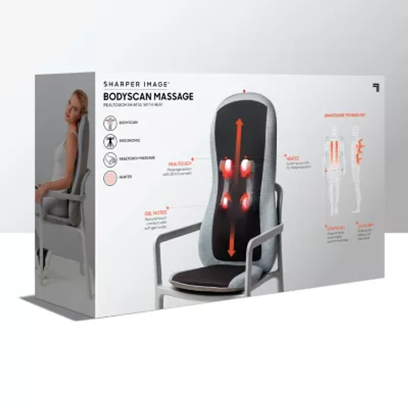 Sharper Image Smartsense Shiatsu Realtouch Chair Pad with Heat Massager