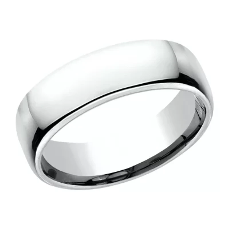 Unisex Adult 6.5MM 10K White Gold Wedding Band