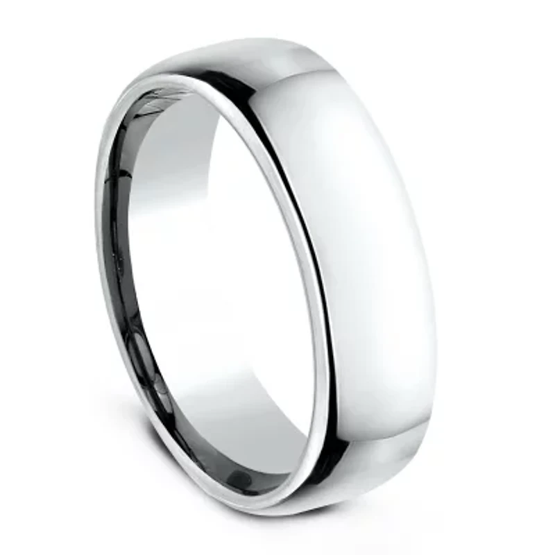 Unisex Adult 6.5MM 10K White Gold Wedding Band