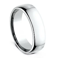 Unisex Adult 6.5MM 10K White Gold Wedding Band