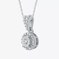 (G / Si2-Si3) Womens Diamond Accent Lab Grown White Diamond Sterling Silver Round 18 Inch Pendant Necklace