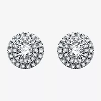 3/4 CT. T.W. Natural White Diamond 10K White Gold 8.9mm Round Stud Earrings