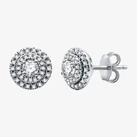 3/4 CT. T.W. Natural White Diamond 10K White Gold 8.9mm Round Stud Earrings