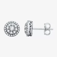 3/4 CT. T.W. Natural White Diamond 10K White Gold 8.9mm Round Stud Earrings
