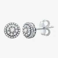 1 CT. T.W. Natural White Diamond 10K White Gold 9.9mm Round Stud Earrings