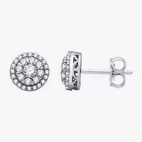 1 CT. T.W. Natural White Diamond 10K White Gold 9.9mm Round Stud Earrings