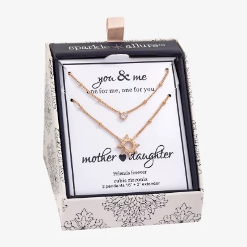 Sparkle Allure Womens Cubic Zirconia 2-pc. Necklace Set