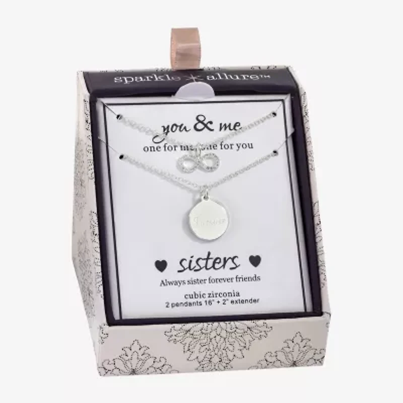 Sparkle Allure Womens Cubic Zirconia Infinity 2-pc. Necklace Set