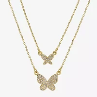 Sparkle Allure Womens Cubic Zirconia Butterfly 2-pc. Necklace Set