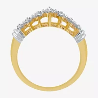 1/2 CT.T.W. Natural Diamond 10K Yellow Gold Pyramid Ring