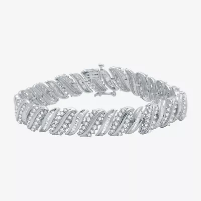 (H-I / I1) Womens 5 CT. T.W. Lab Grown Diamond 10K White Gold 7.5 Inch Tennis Bracelet
