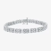 H-I / I1) Womens CT. T.W. Lab Grown Diamond 10K White Gold 7. Inch Tennis Bracelet