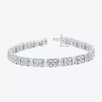 H-I / I1) Womens CT. T.W. Lab Grown Diamond 10K White Gold 7. Inch Tennis Bracelet