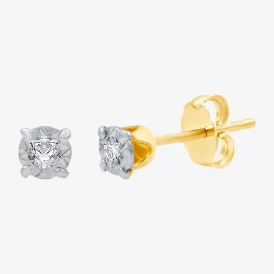 Diamond-Accent 10K Gold Stud Earrings