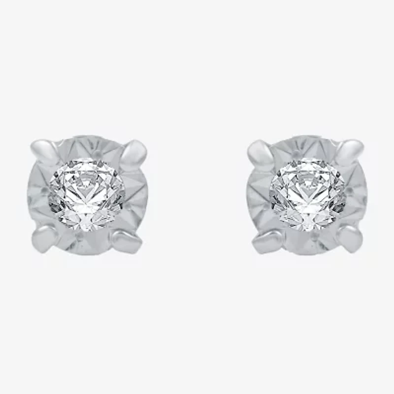 Diamond-Accent 10K Gold Stud Earrings