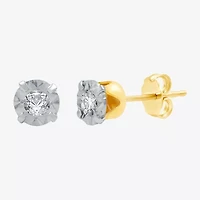 1/5 CT. T.W .Natural Diamond 10K White Gold Stud Earrings