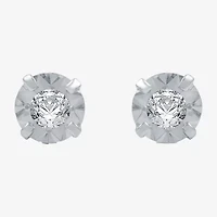 1/5 CT. T.W .Natural Diamond 10K White Gold Stud Earrings