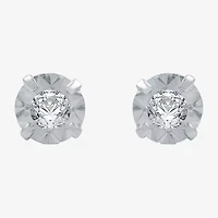 1/5 CT. T.W .Natural Diamond 10K White Gold Stud Earrings