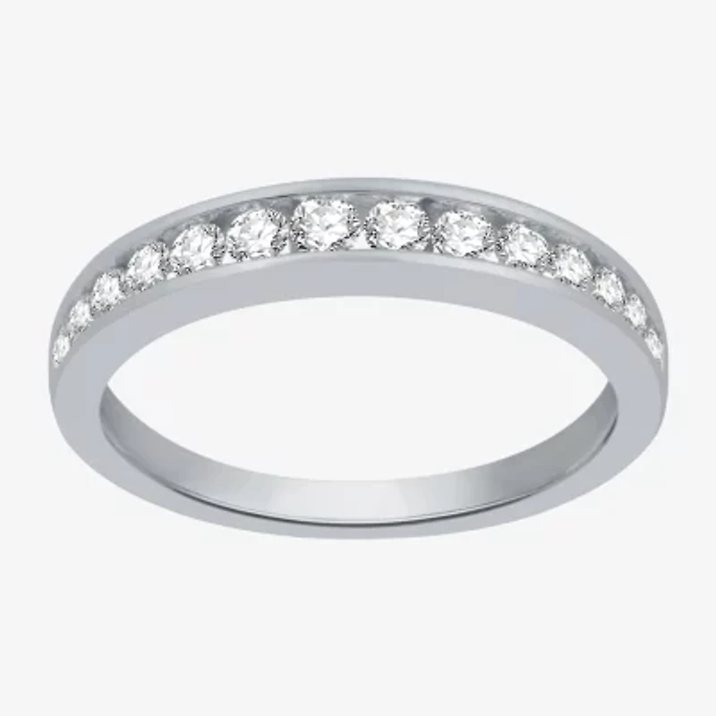 Deluxe Collection Womens 1/2 CT. T.W. Natural White Diamond 14K Gold Wedding Band