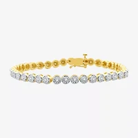 1/2 CT. T.W. Diamond 7 1/2 or 8 Inch Tennis Bracelet in 14K Gold Over Silver