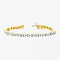 1/2 CT. T.W. Diamond 7 or 8 Inch Tennis Bracelet 14K Gold Over Silver