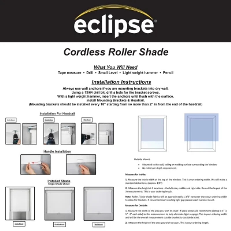 Eclipse Arbor Energy Saving Cordless Blackout Roller Shade
