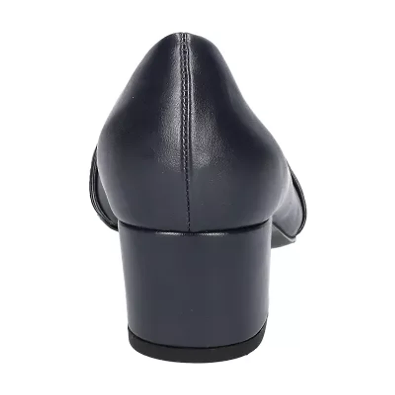 Easy Street Millie Womens Pointed Closed Toe Block Heel Pumps