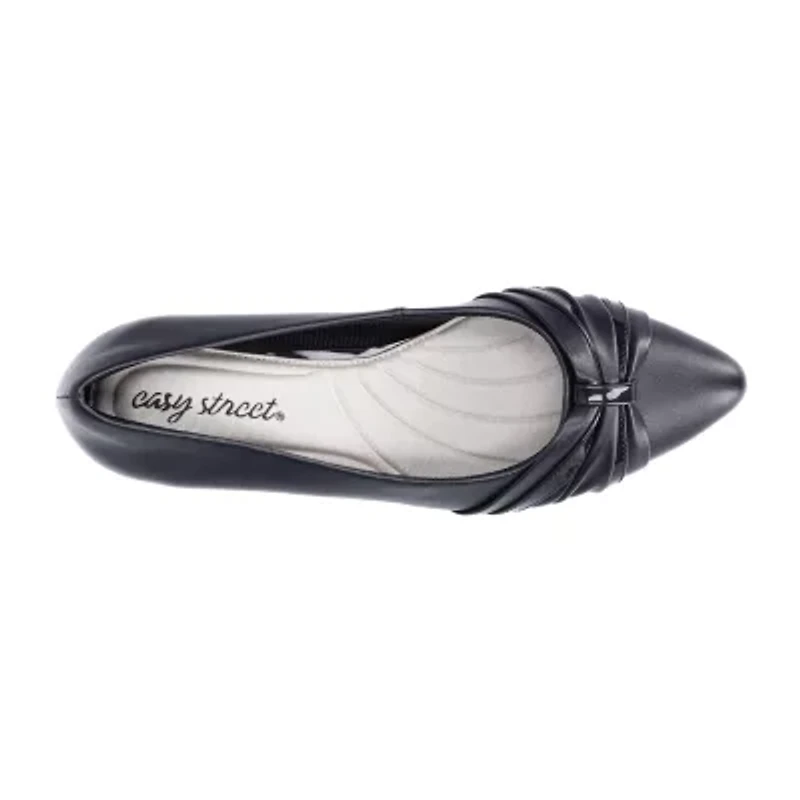Easy Street Millie Womens Pointed Closed Toe Block Heel Pumps