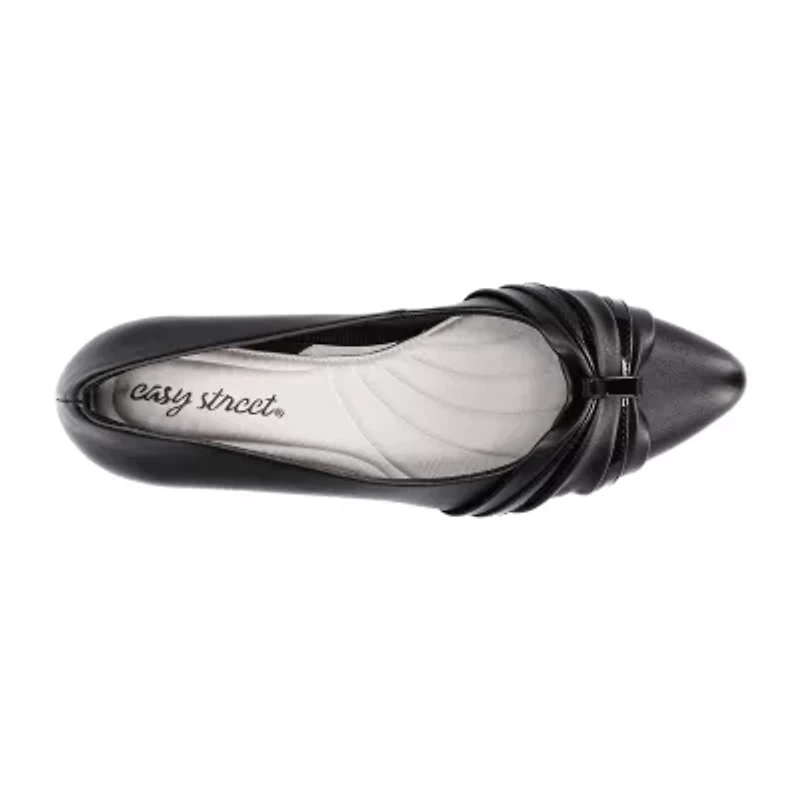 Easy Street Millie Womens Pointed Closed Toe Block Heel Pumps