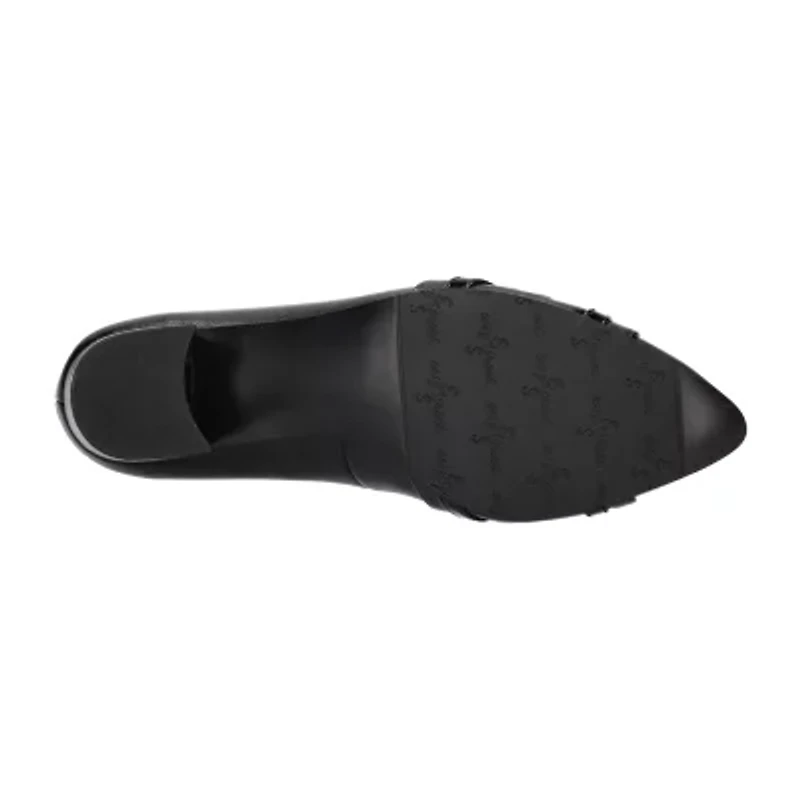 Easy Street Millie Womens Pointed Closed Toe Block Heel Pumps