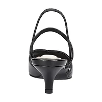 Easy Street Unna Womens Round Kitten Heel Pumps