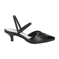 Easy Street Unna Womens Round Kitten Heel Pumps
