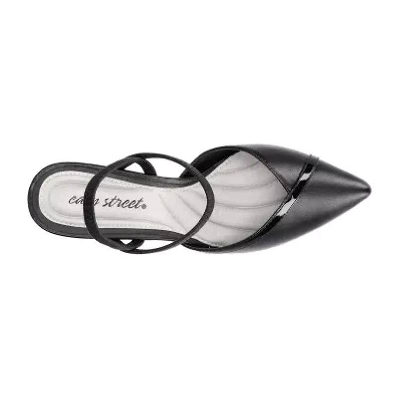 Easy Street Unna Womens Round Kitten Heel Pumps