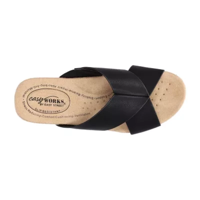 Easy Works By Street Womens Ragan Slide Sandals