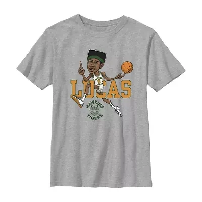 Little & Big Kid Boys Crew Neck Short Sleeve Regular Fit Stranger Things Graphic T-Shirt