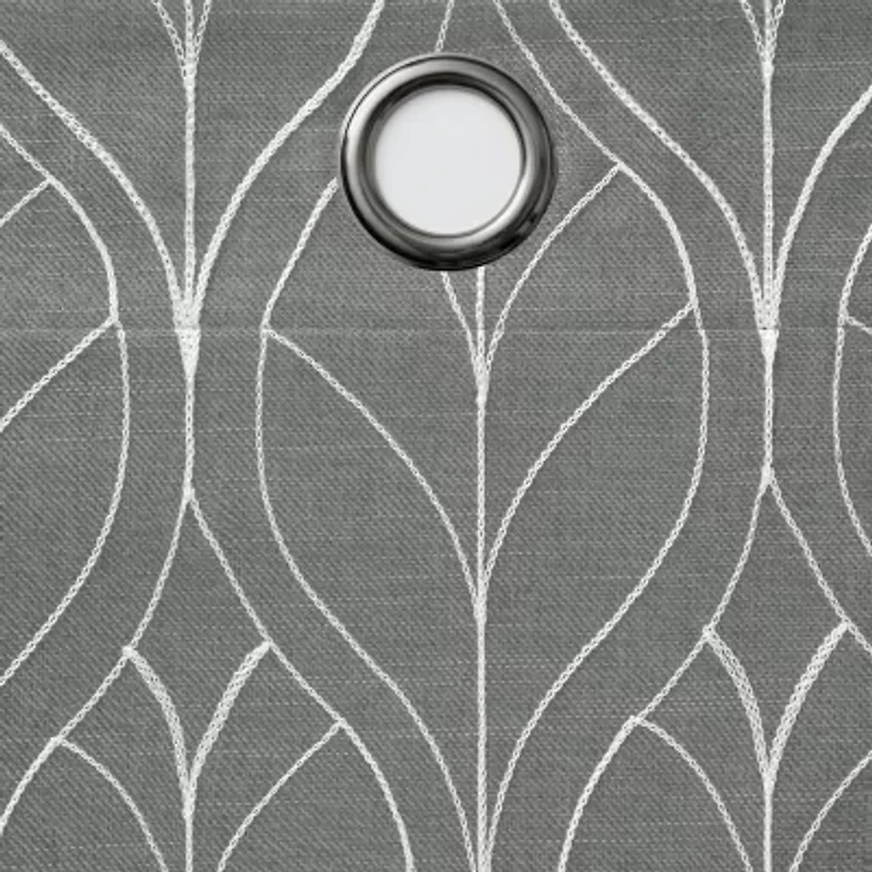 Fieldcrest Heritage Allegria Grommet Top Energy Saving Embroidered 100% Blackout Single Curtain Panel
