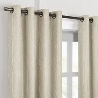 Fieldcrest Heritage Allegria Grommet Top Energy Saving Embroidered 100% Blackout Single Curtain Panel