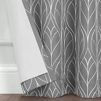Fieldcrest Heritage Allegria Grommet Top Energy Saving Embroidered 100% Blackout Single Curtain Panel