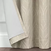 Fieldcrest Heritage Allegria Grommet Top Energy Saving Embroidered 100% Blackout Single Curtain Panel