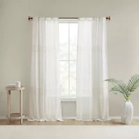 Madison Park Calista Rod Pocket Back Tab Sheer Set of 2 Curtain Panel