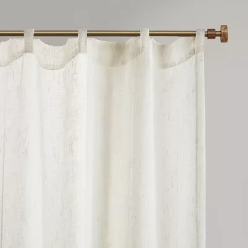 Madison Park Calista Rod Pocket Back Tab Sheer Set of 2 Curtain Panel