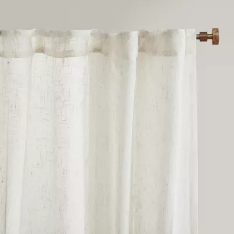 Madison Park Calista Rod Pocket Back Tab Sheer Set of 2 Curtain Panel