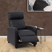 Corliving Oren Curved Slope-Arm Recliner
