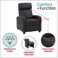 Corliving Oren Curved Slope-Arm Recliner
