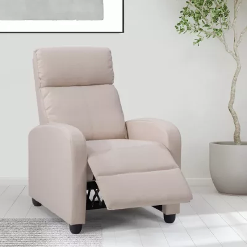 Corliving Oren Curved Slope-Arm Recliner