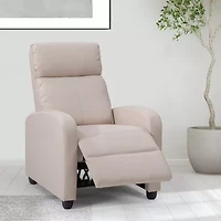 Corliving Oren Curved Slope-Arm Recliner