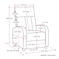 Corliving Oren Curved Slope-Arm Recliner